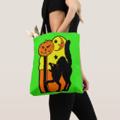 Vintage Halloween Dekoration Black Cat Pumpkin Tasche (Von Nahem)