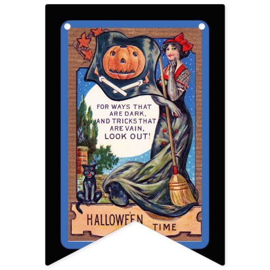 Vintage Halloween-Dekoration, Niedliches Halloween Wimpelkette (Dritte Fahne)