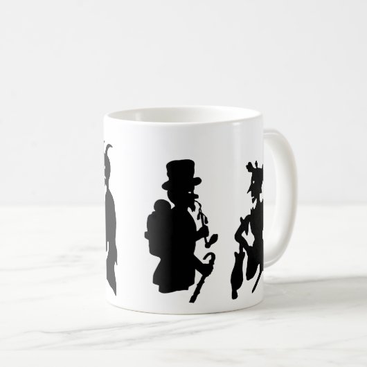 Vintage Halloween-Demon-Silhouetten Kaffeetasse (VorderseiteRechts)