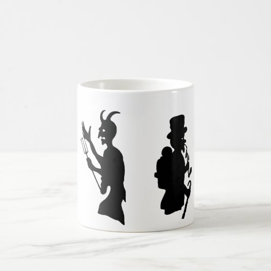 Vintage Halloween-Demon-Silhouetten Kaffeetasse (Mittel)