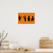 Vintage Halloween-Demon-Silhouetten Poster (Küche)