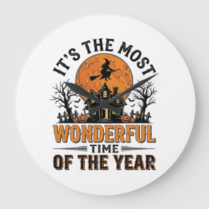 Vintage-Halloween-Design: Die wunderbarste Zeit zu Große Wanduhr