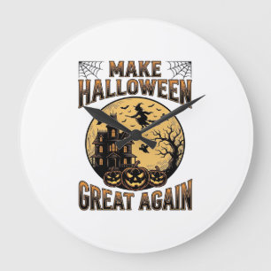 Vintage-Halloween-Design für ein großartiges Spukh Große Wanduhr