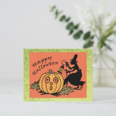 Vintage Halloween-Design-Postkarte Postkarte (Stehend Vorderseite)