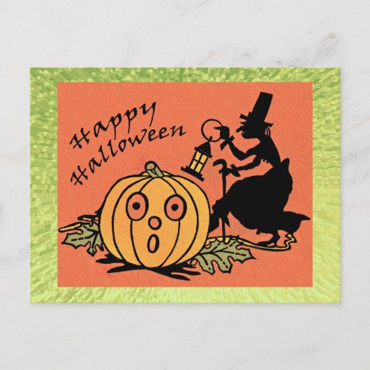 Vintage Halloween-Design-Postkarte Postkarte (Vorderseite)