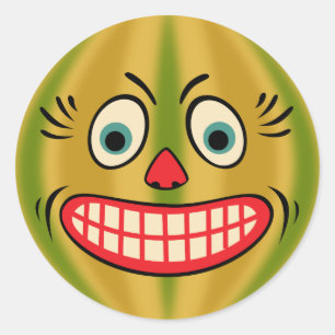 Vintage-Halloween-deutsches-Jack-O'-Lantern-Gesich Runder Aufkleber