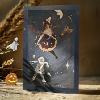 Vintage Halloween Ein fairer Sweep Karte