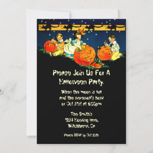 Vintage-Halloween-Einladung auf Recyclingpapier Einladung