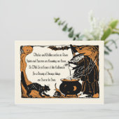 Vintage Halloween-Einladung - Geist u. Einladung (Stehend Vorderseite)