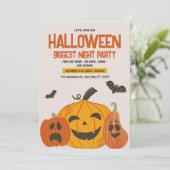 Vintage Halloween-Einladung, Halloween-Nacht Einladung (Stehend Vorderseite)