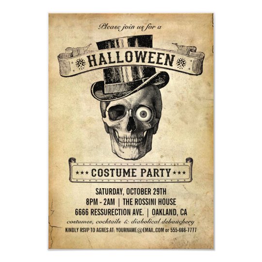 Vintage Halloween Einladung Kostum Party Einladung Zazzle De