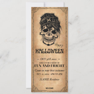 Vintage Halloween-Einladung - Kostümprogramm Party Einladung
