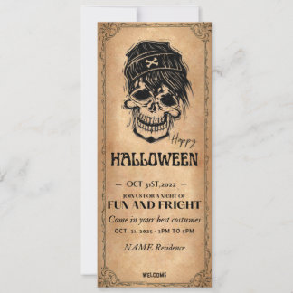 Vintage Halloween-Einladung - Kostümprogramm Party Einladung