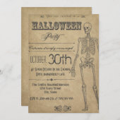Vintage Halloween-Einladung von Skeleton Einladung (Vorne/Hinten)