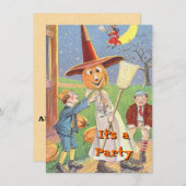 Vintage Halloween-Einladungen Einladung (Vorne/Hinten)