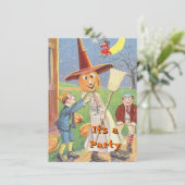 Vintage Halloween-Einladungen Einladung (Stehend Vorderseite)