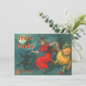 Vintage Halloween-Einladungen Einladung (Stehend Vorderseite)