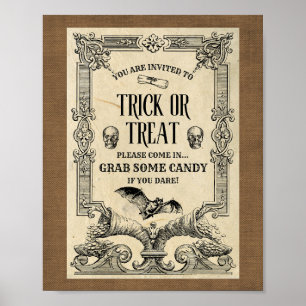 Vintage-Halloween-Einladungsposter Poster