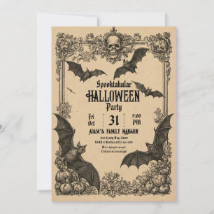 Vintage-Halloween-Einladungsvorlage Einladung