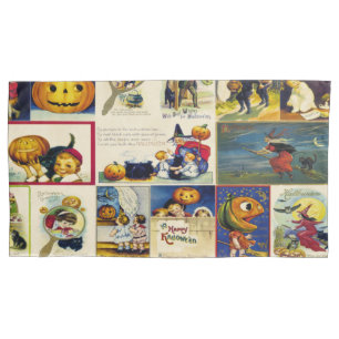 Vintage Halloween-Ephemera Kissenbezug