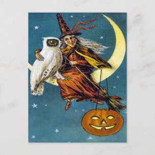 Vintage-Halloween-Ephemera Postkarte