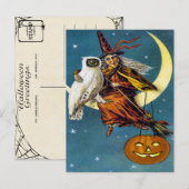 Vintage-Halloween-Ephemera Postkarte (Vorne/Hinten)