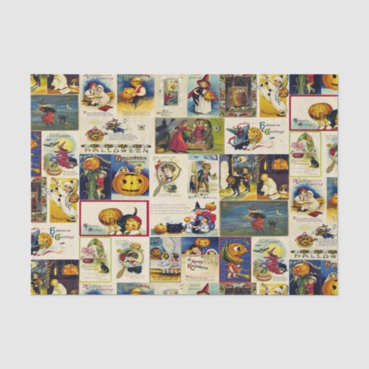 Vintage-Halloween-Ephemera Seidenpapier (Vorderseite)