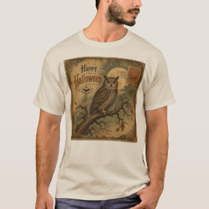 Vintage-Halloween-Eule-Postkarte T-Shirt