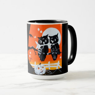 Vintage-Halloween-Eulen-Tasse Tasse