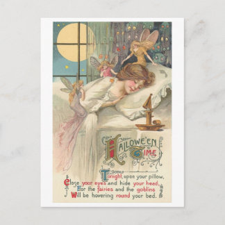Vintage Halloween Fairies Postkarte