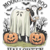 Vintage Halloween Farm Cow Aufkleber (Vorderseite)