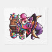 Vintage Halloween-Farmkuh Fleecedecke (Vorderseite (Horizontal))