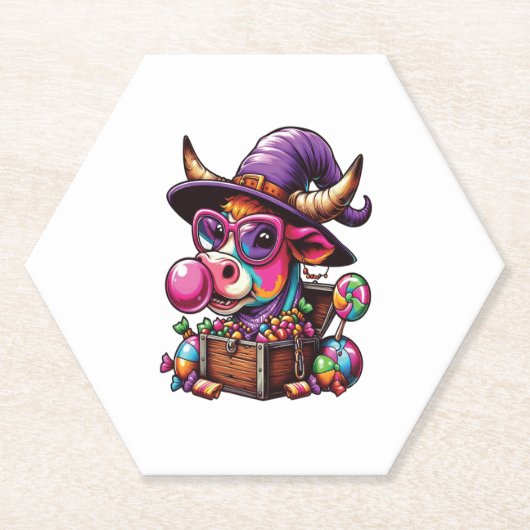 Vintage Halloween-Farmkuh Untersetzer (Vorderseite)