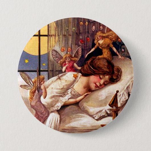 Vintage Halloween-Feen und Schlafmädchen Button (Vorderseite)