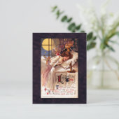 Vintage Halloween-Feen und Schlafmädchen Postkarte (Stehend Vorderseite)