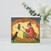 Vintage Halloween-Feier Einladung (Stehend Vorderseite)