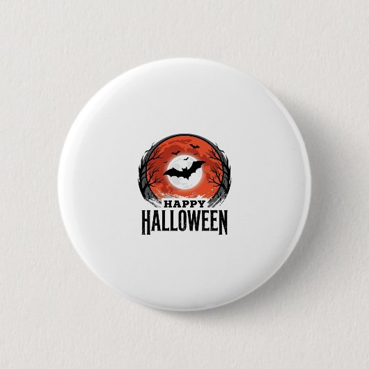 Vintage-Halloween-Fledermaus-Mond-Gravur-Design_1 Button (Vorderseite)