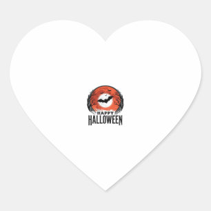 Vintage-Halloween-Fledermaus-Mond-Gravur-Design_1 Herz-Aufkleber