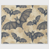 Vintage Halloween-Fledermäuse Geschenkpapier (Flach)