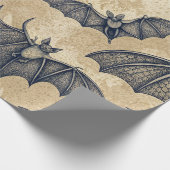 Vintage Halloween-Fledermäuse Geschenkpapier (Ecke)