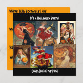 Vintage Halloween-Frauenmontage Einladung (Vorne/Hinten)