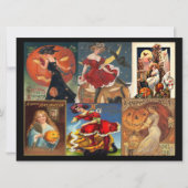 Vintage Halloween-Frauenmontage Große Postkarte (Vorderseite)