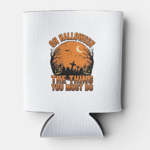 Vintage-Halloween-Friedhof-Kürbis-Mond-Shirt-Des Dosenkühler