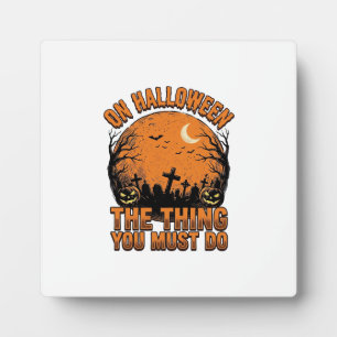 Vintage-Halloween-Friedhofs-Kürbis-Mond-Shirt-Des Fotoplatte