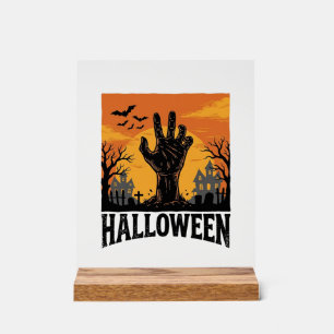 Vintage-Halloween-Friedhofs-Zombie-Hand-Shirt-Desi Acrylschild