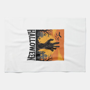 Vintage-Halloween-Friedhofs-Zombie-Hand-Shirt-Desi Geschirrtuch