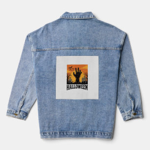Vintage-Halloween-Friedhofs-Zombie-Hand-Shirt-Desi Jeansjacke