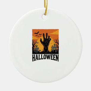 Vintage-Halloween-Friedhofs-Zombie-Hand-Shirt-Desi Keramik Ornament