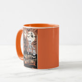 Vintage Halloween Fröhliche Angst Tasse (Vorderseite Links)