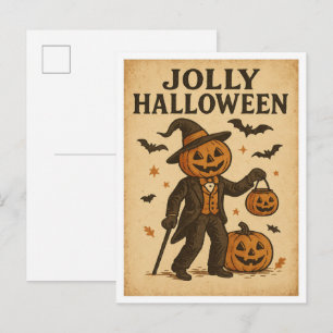 Vintage Halloween Fröhliches Halloween Postkarte